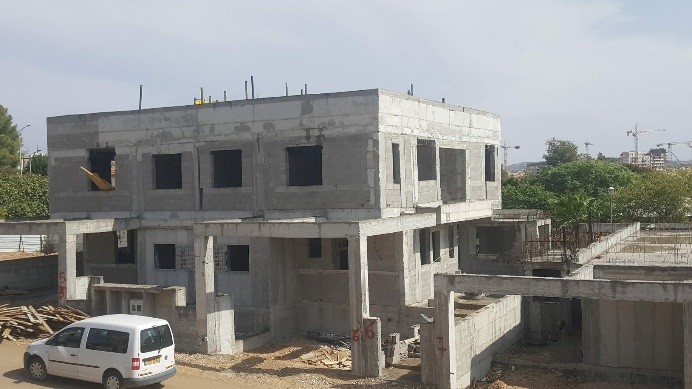 שלד בטון של פרויקט וילות בחריש בשלב חוות דעת הנדסית